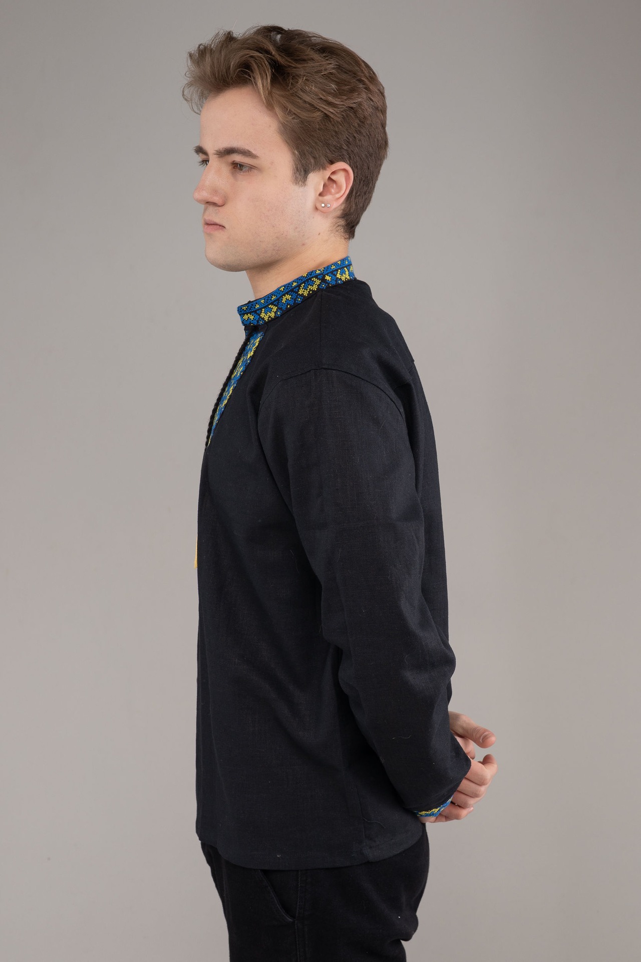 ウクライナ刺繍ヴィシヴァンカ　クロスステッチ手刺繍　Lサイズ　メンズ - 11