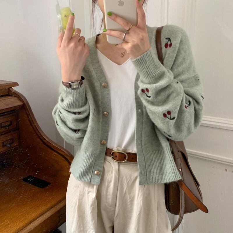 スタイルショートセーター オータムウィンタールーズコート ジャケット ロング 秋物 冬物 萌量不足5682561569