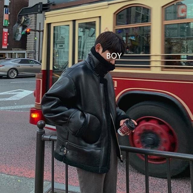 予約販売】ボアジャケット レザージャケット ブルゾン アウター