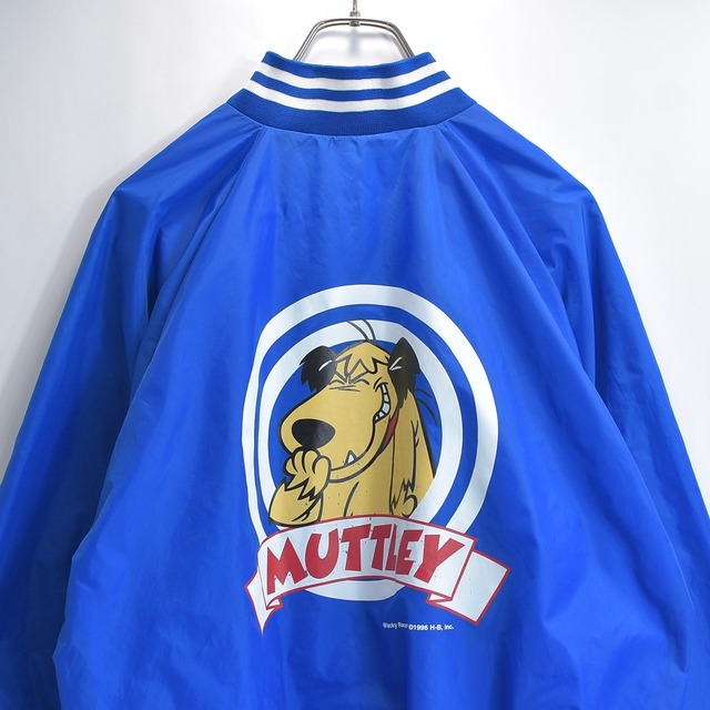 90s Mobil モービル Wacky Races ナイロンブルゾン メッシュ裏地 Muttley ケンケン プリント チキチキマシン猛レース キャラクター ブルー USED ヴィンテージ ビンテージ 古着 メンズM〜サイズ相当