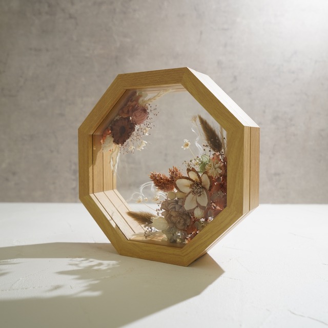 【ナチュラル】フレームフラワー 八角形 アートタイプ FO-75≪限定１点≫