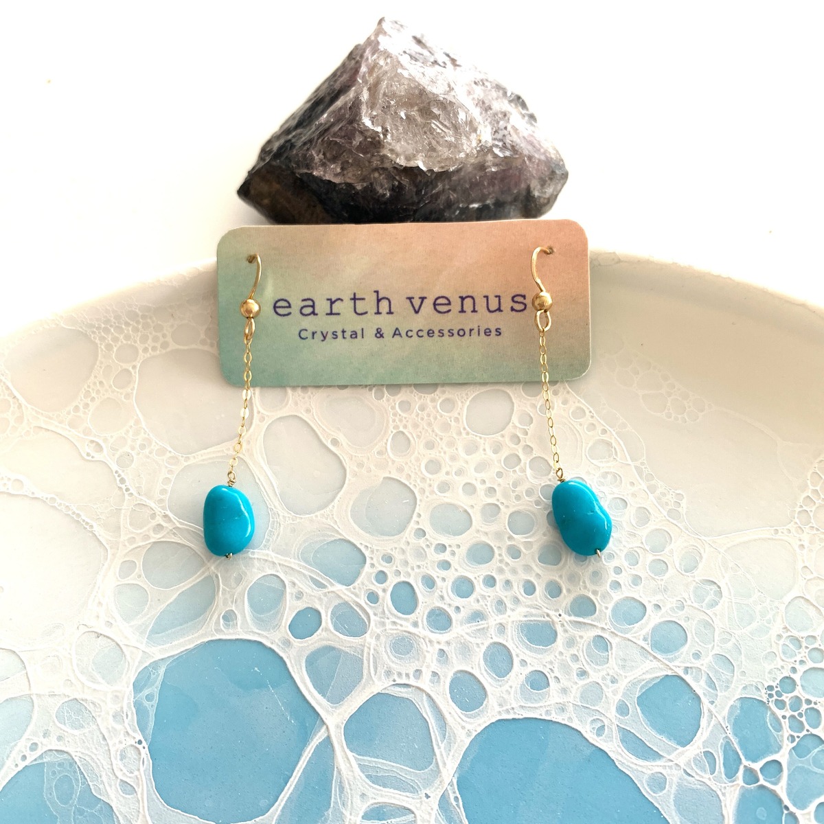 ピアス【天然ターコイズ】14kgf | earth venus