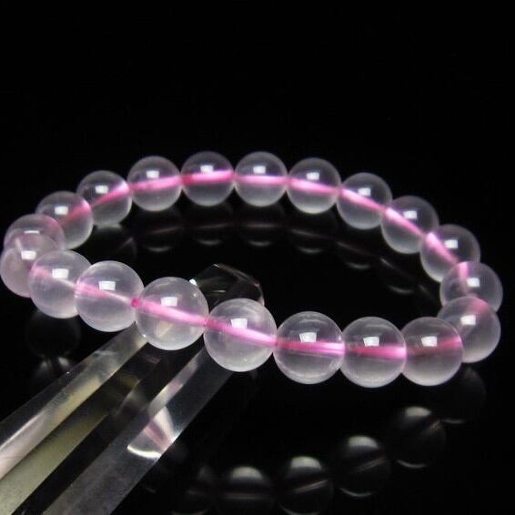 ミルキークォーツ ピンク ブレスレット 9mm [M便 1/10] 111-2597