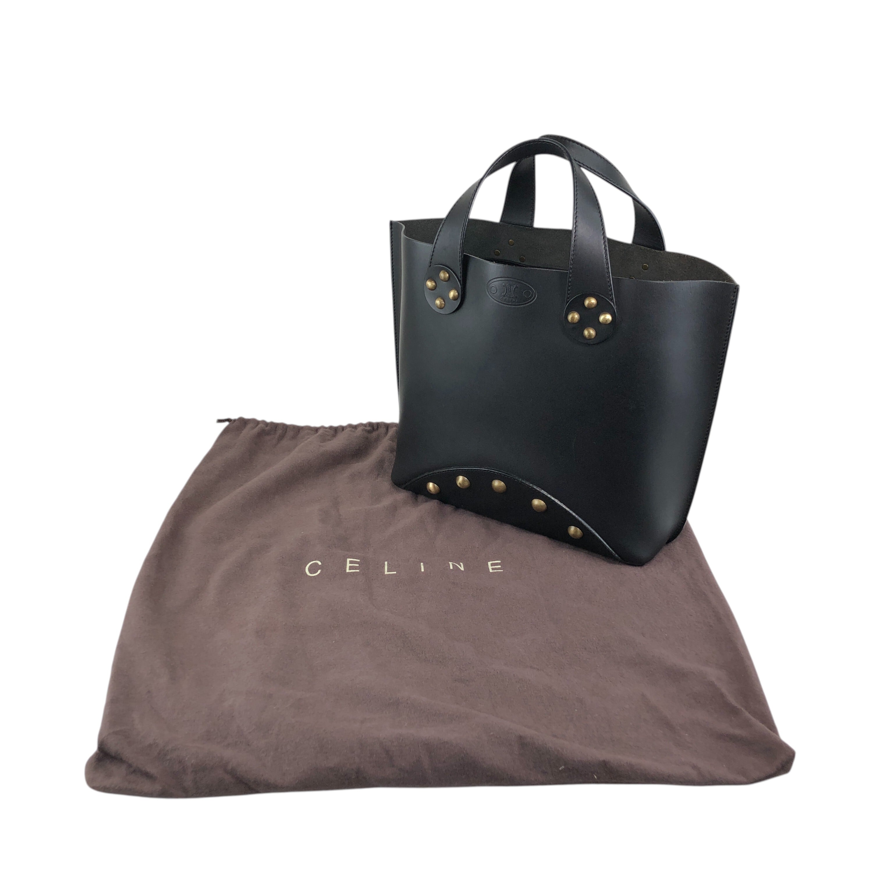 CELINE セリーヌ ハンドバッグ ブラック ブラゾン スタッズ レザー
