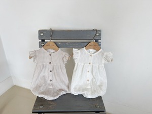 【予約】Frill button rompers (R0113)