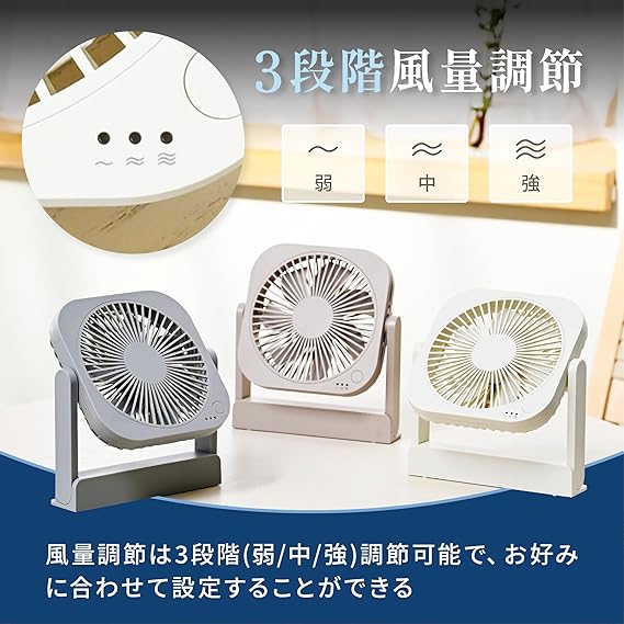 トップランド 扇風機 卓上 デスクファン [どこでもFAN