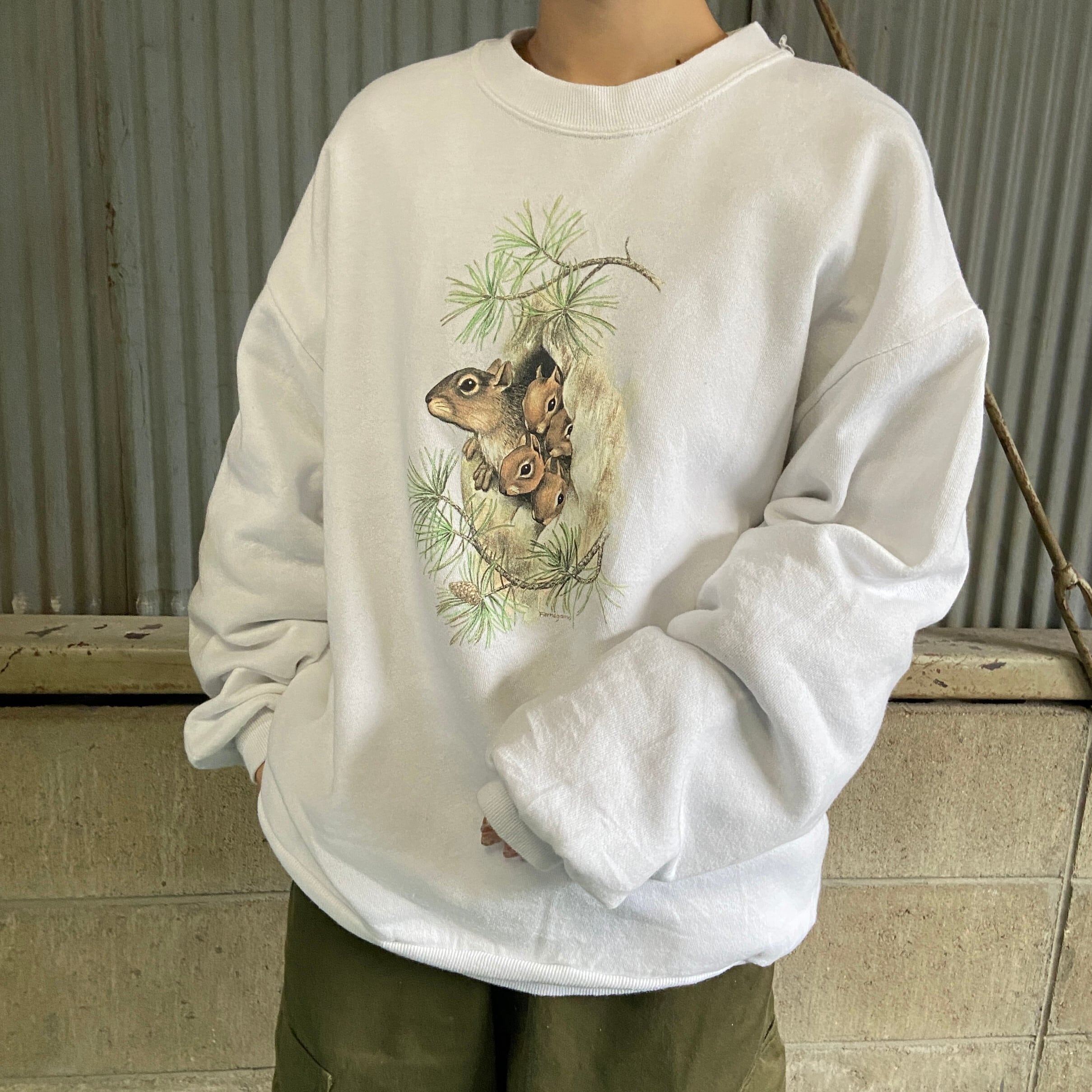 90s vintage sweat shirt リバース 両面 アニマル | annagrant.de