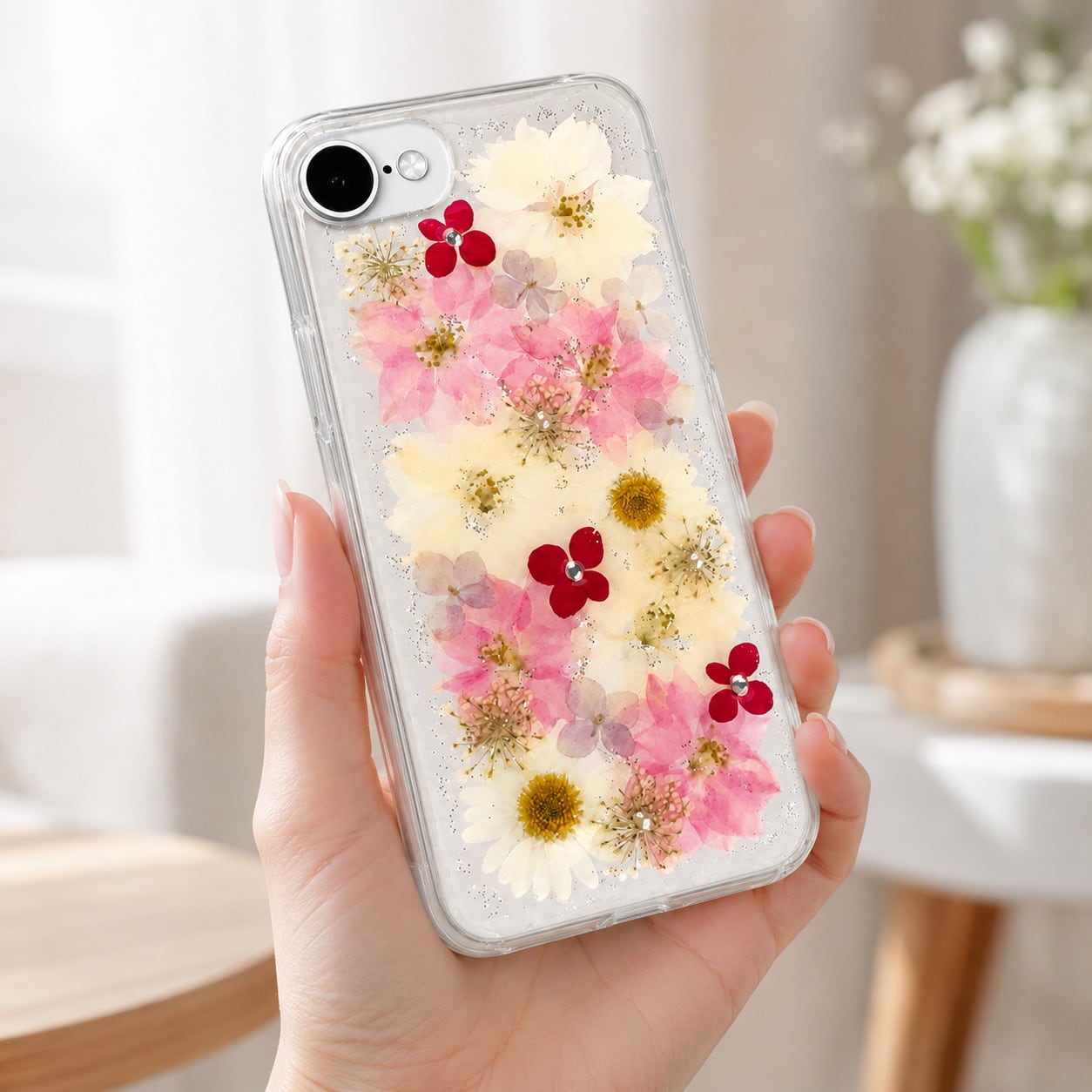 ほぼ全機種対応スマホケース】押し花スマホケース NO.692 押し花