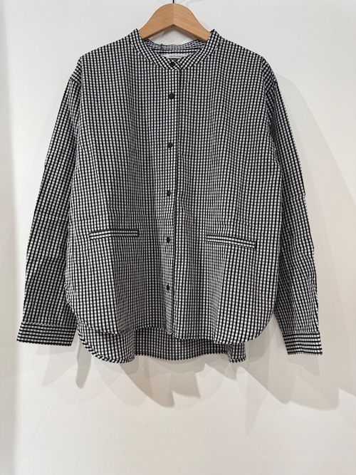 nachukara/ブロードバンドカラーシャツ　　ブラックチェック