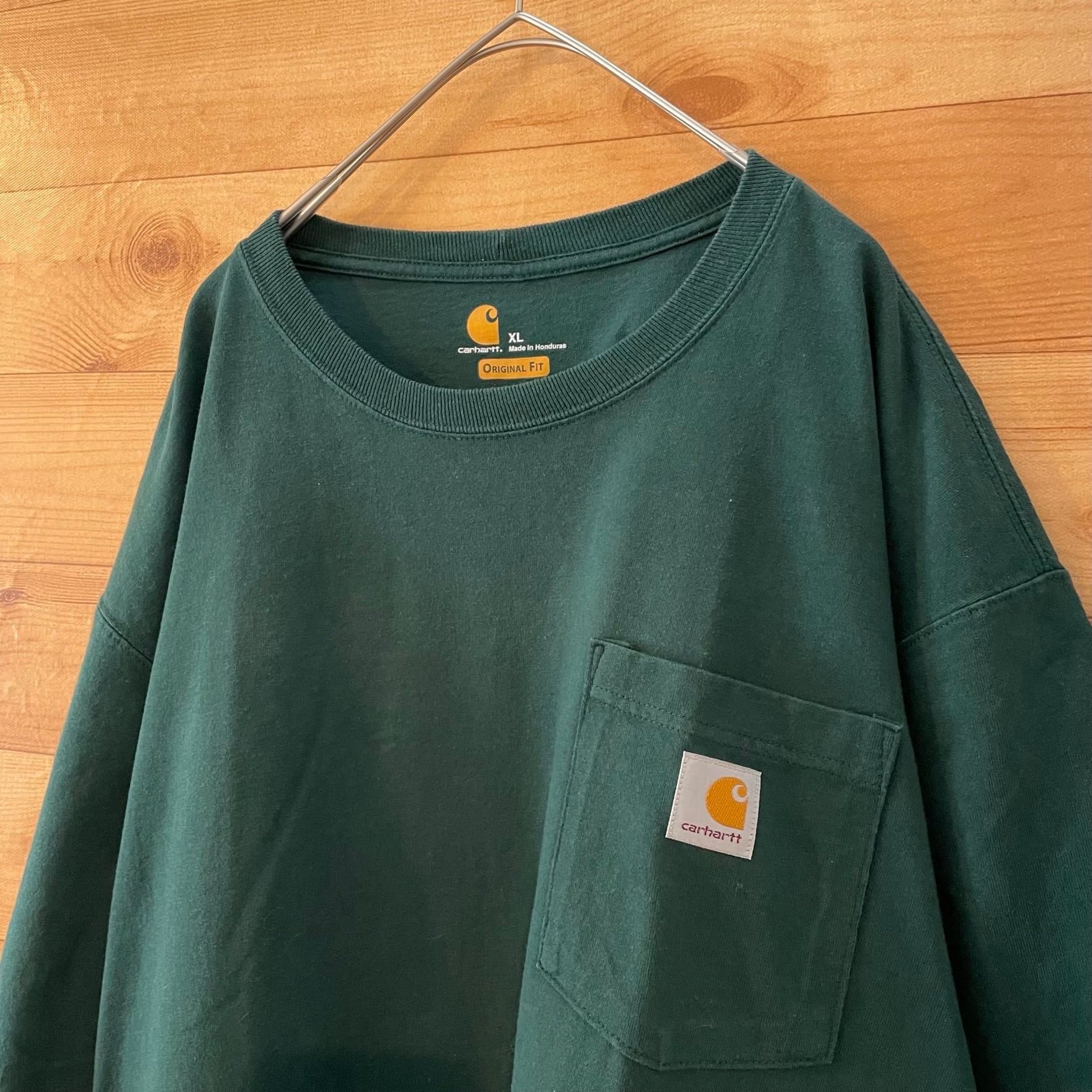 Carhartt】ロゴ ポケットTシャツ ディープグリーン X-Large ビッグ ...