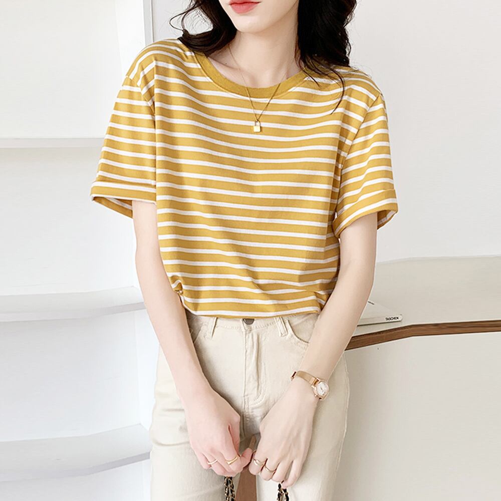 ボーダー柄 Tシャツ レディース 春夏秋 トップス 大人 きれいめ カジュアル おしゃれ かわいい レトロ パイピング 大人可愛い 大人女子