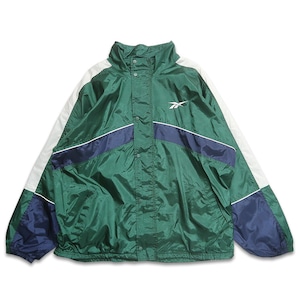 古着 リーボック Reebok ナイロンジャケット ジップアップジャケット グリーン 表記：XL　gd408890n w60324