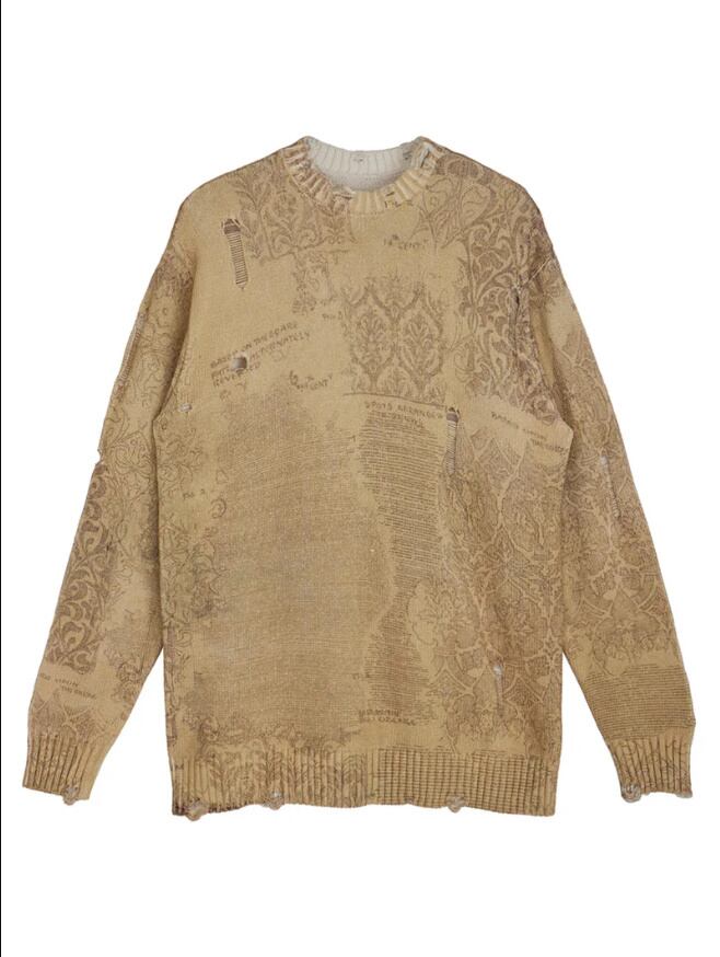 AMERI(Ladies)】UND VINTAGE LIKE HANDWRITING OVER KNIT | CLOAK&CO  