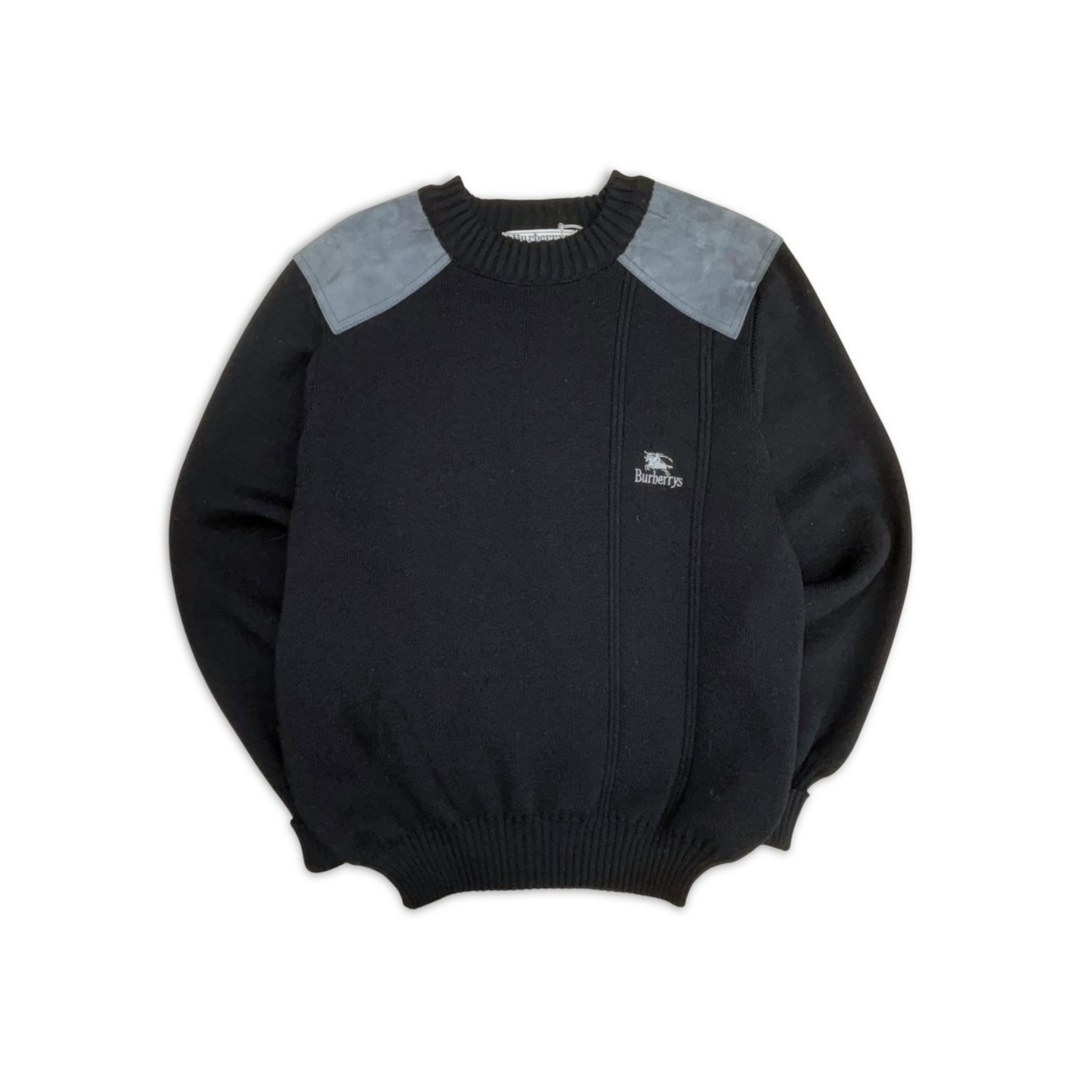 80-90s burberrys knit バーバリー ニット Burberry エルボーパッチ 