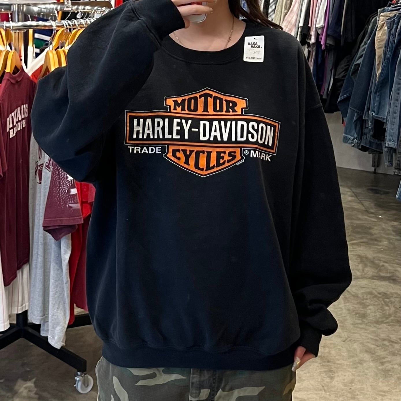 80年代 USA製 Harley-Davidson ハーレーダビッドソン バックプリント 