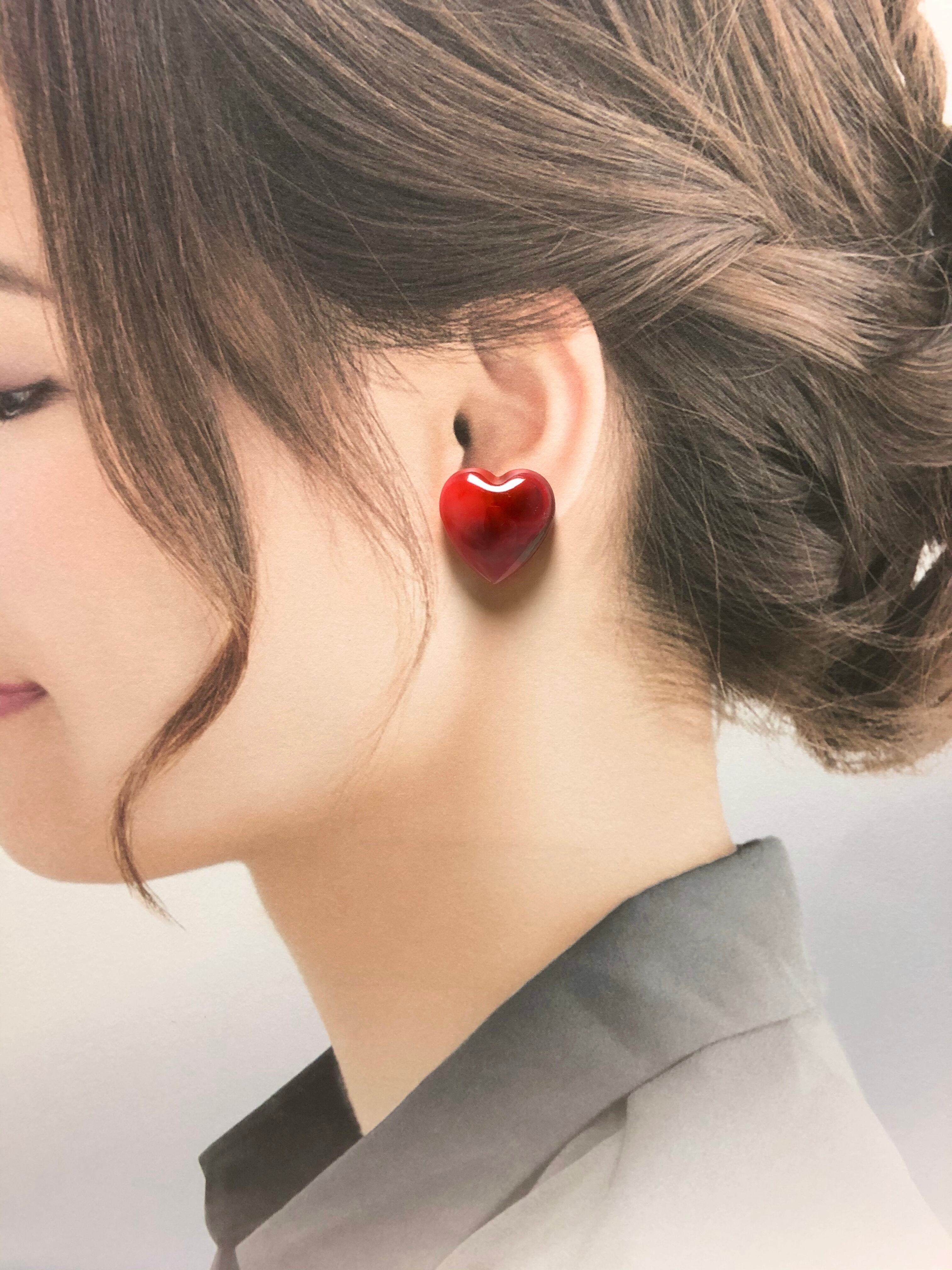 ハート型ピアス ピンクストーン付き onpe13b-1.jpg