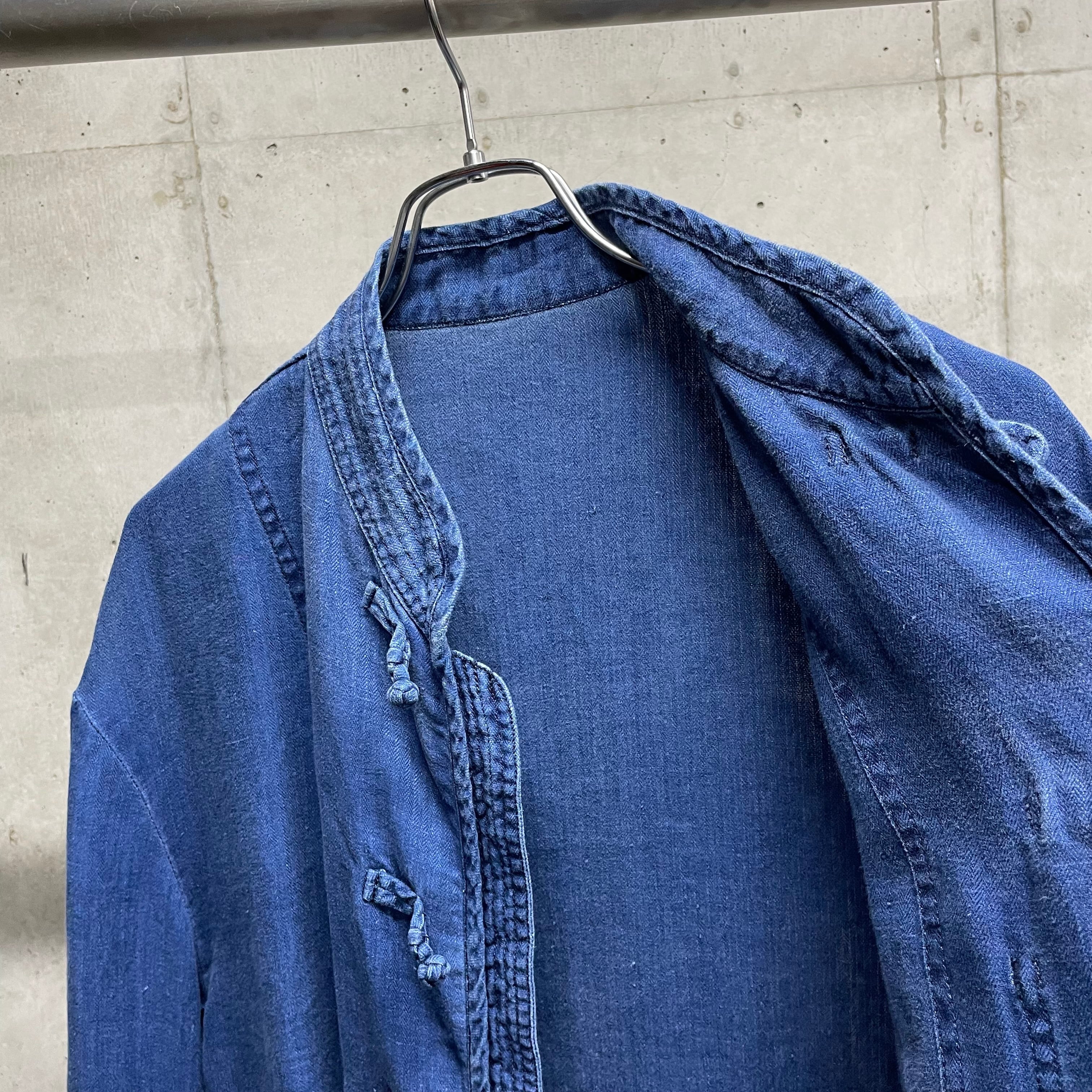 Porter Classic】INDIGO LINEN CHINESE JACKET_BLUE | marfa store
