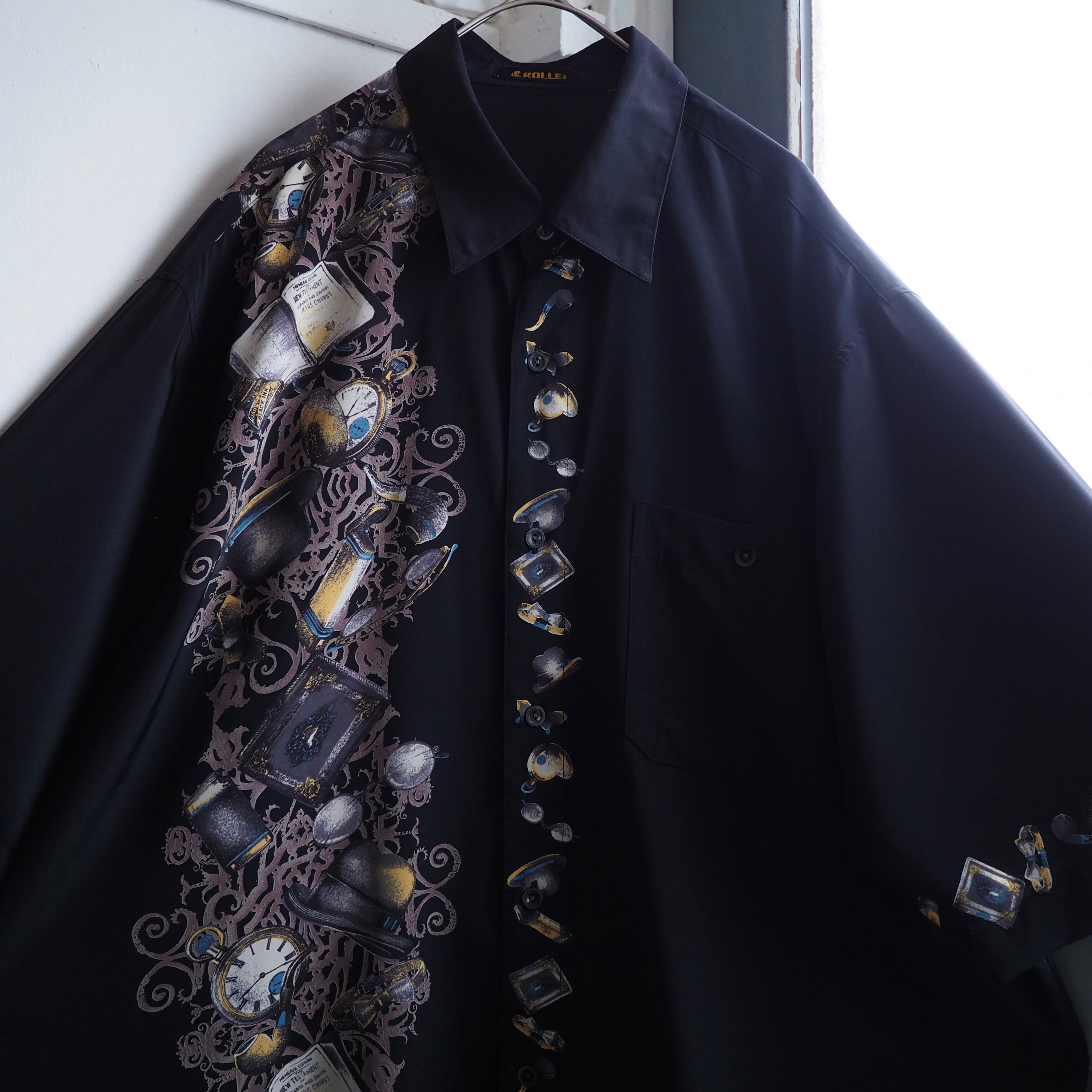 1990s Modern luxury retro art Design vintage Drape loose shirt