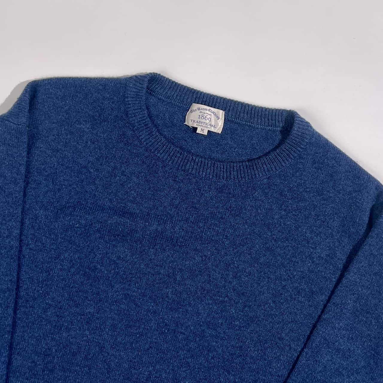 カシミヤ100% The Basic Clothing ベーシッククロージング 1869 TRADITIONAL ニット セーター M /ブルー系 メンズ