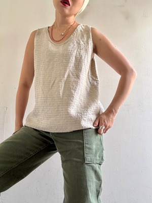 "Each Price Market" Vintage FLAX Linen Top
