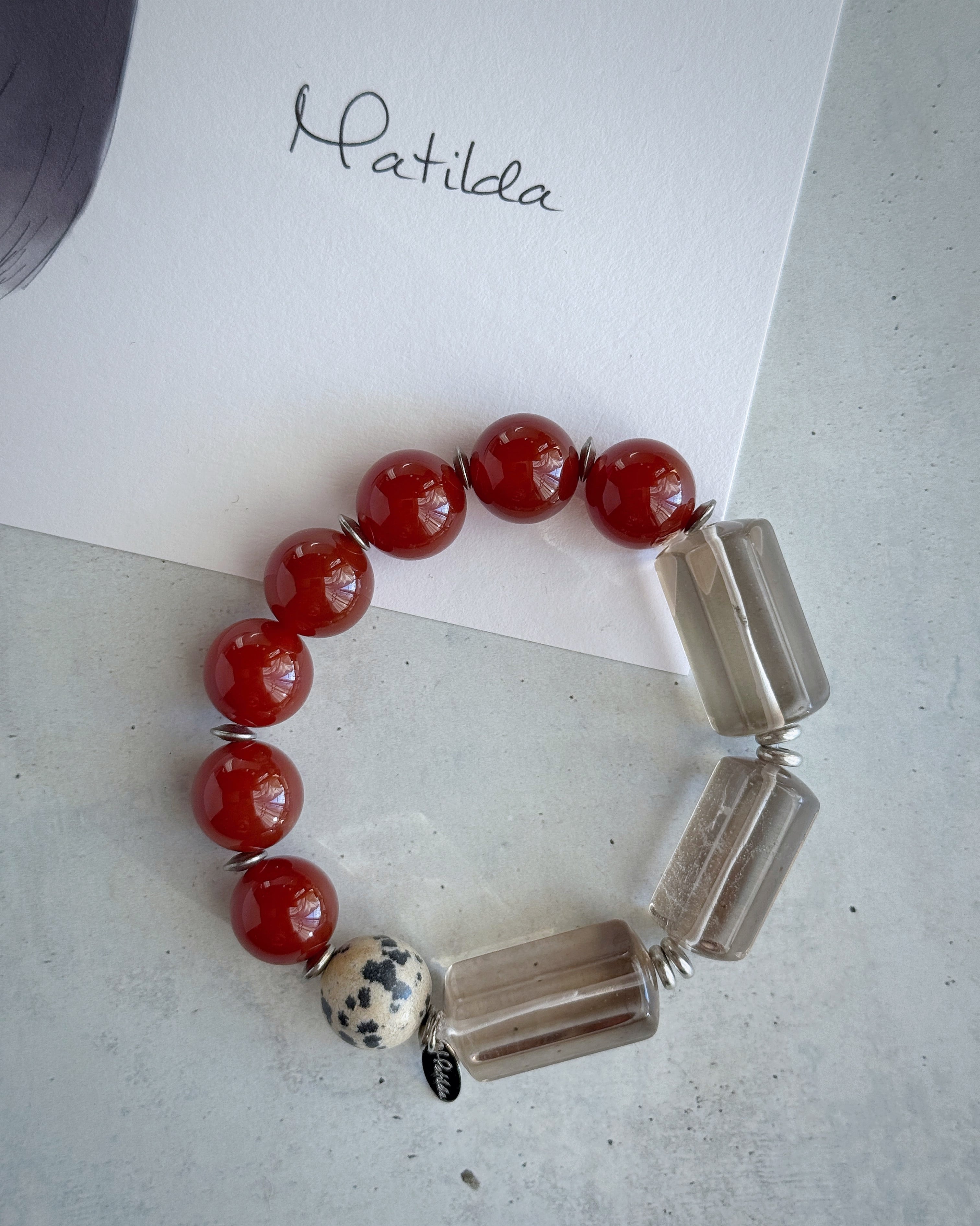 The 'Matilda' bracelet(レッドジェイド×スモーキークォーツ)