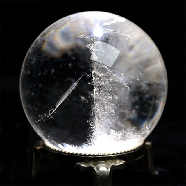 〔D447-8〕約58mm ブラジル ミナスジェライス州 天然水晶 天然クォーツ スフィア 水晶  丸玉 1個【メール便不可】