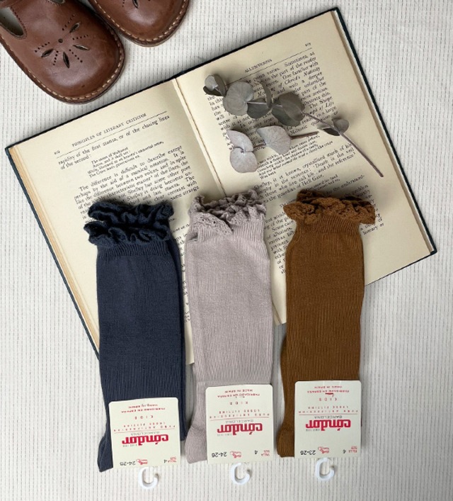 <Condor> Knee socks with lace edging cuff / size2