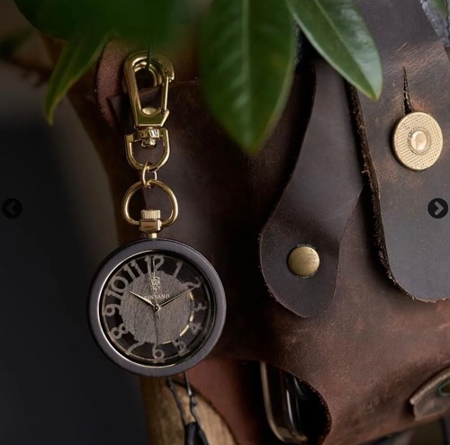 EINBAND Wood Pocket Watch 木製懐中時計 40mm スケルトン サンダルウッド文字盤