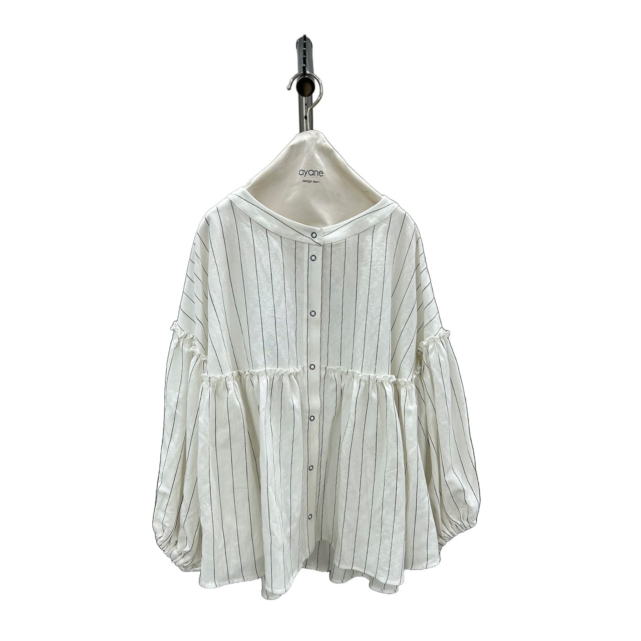 SALE【ayane】ピンストライプボリュームスリーブシャツ 836619 アヤン