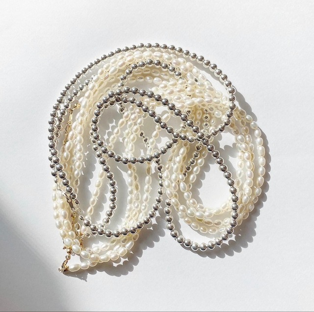 Silver long necklace