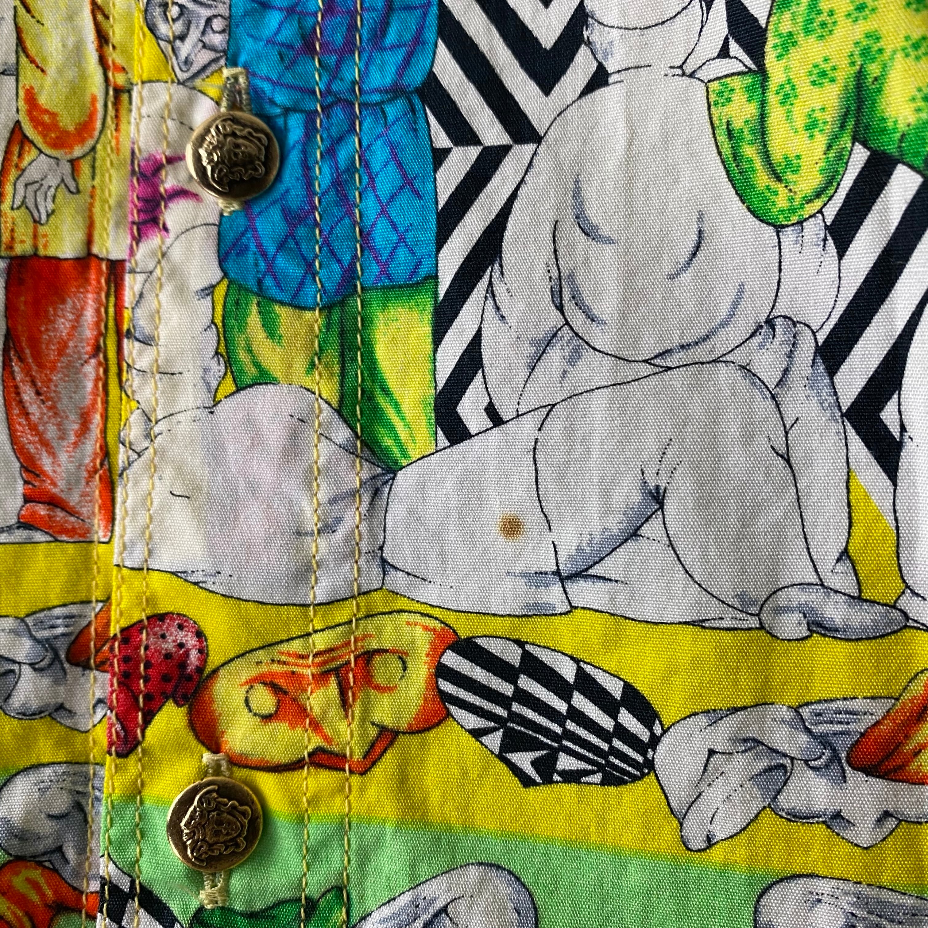 絵画 VERSACE JEANS COUTURE VINTAGE vintage VERSACE JEANS COUTURE clown pattern cotton shirt | NOIR ONLINE