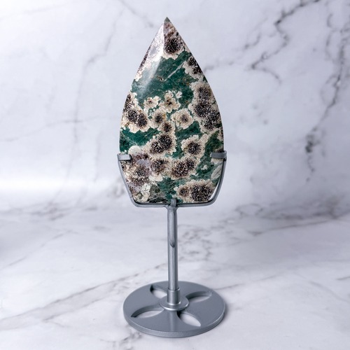 グリーンフラワージャスパー フレイム 専用台座付き ＊ Jasper ＊ 天然石