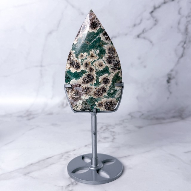 グリーンフラワージャスパー フレイム 専用台座付き ＊ Jasper ＊ 天然石