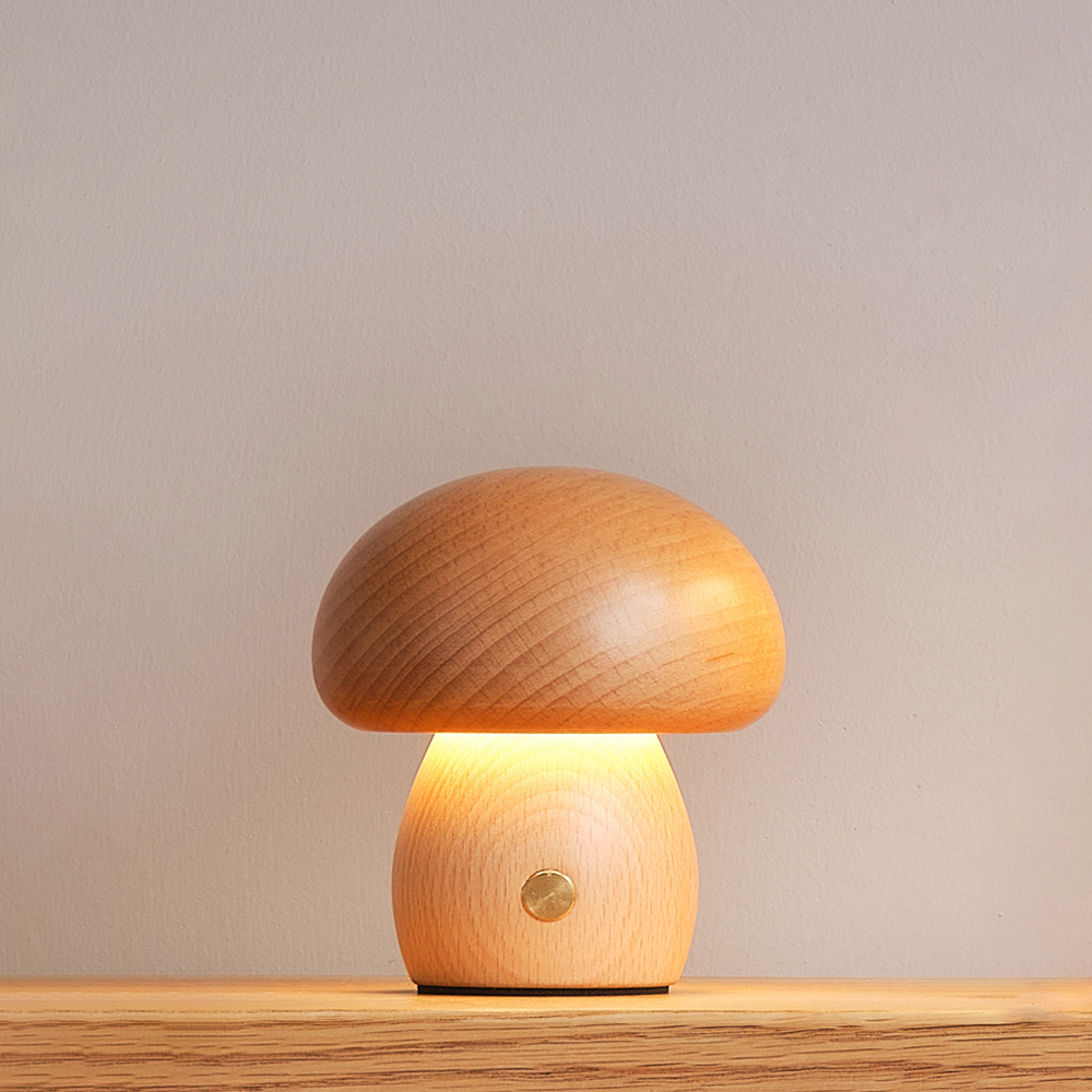 木製 きのこランプ