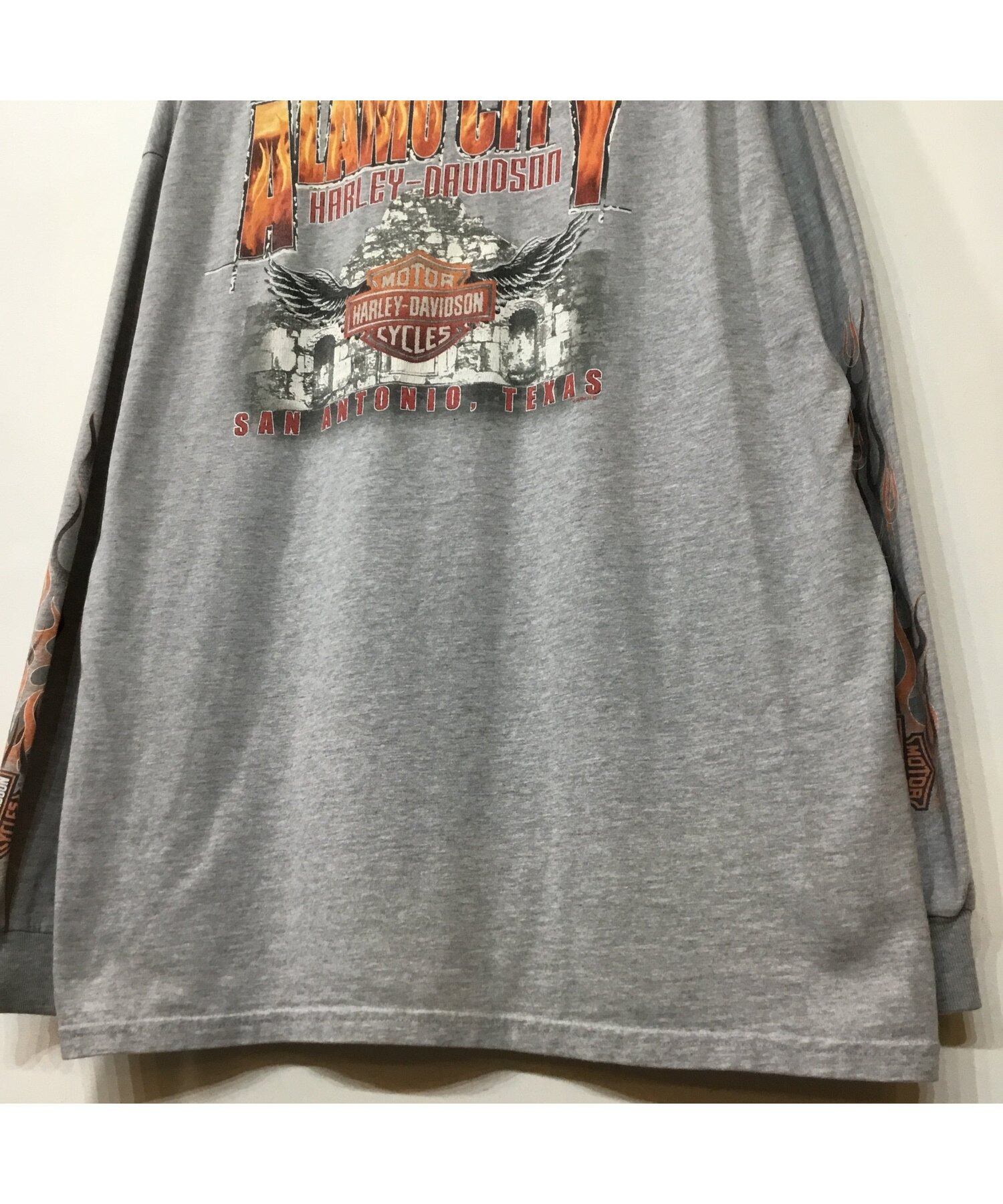 04 Harley-Davidson ハーレーダビッドソン 長袖Tシャツ グレーTシャツ
