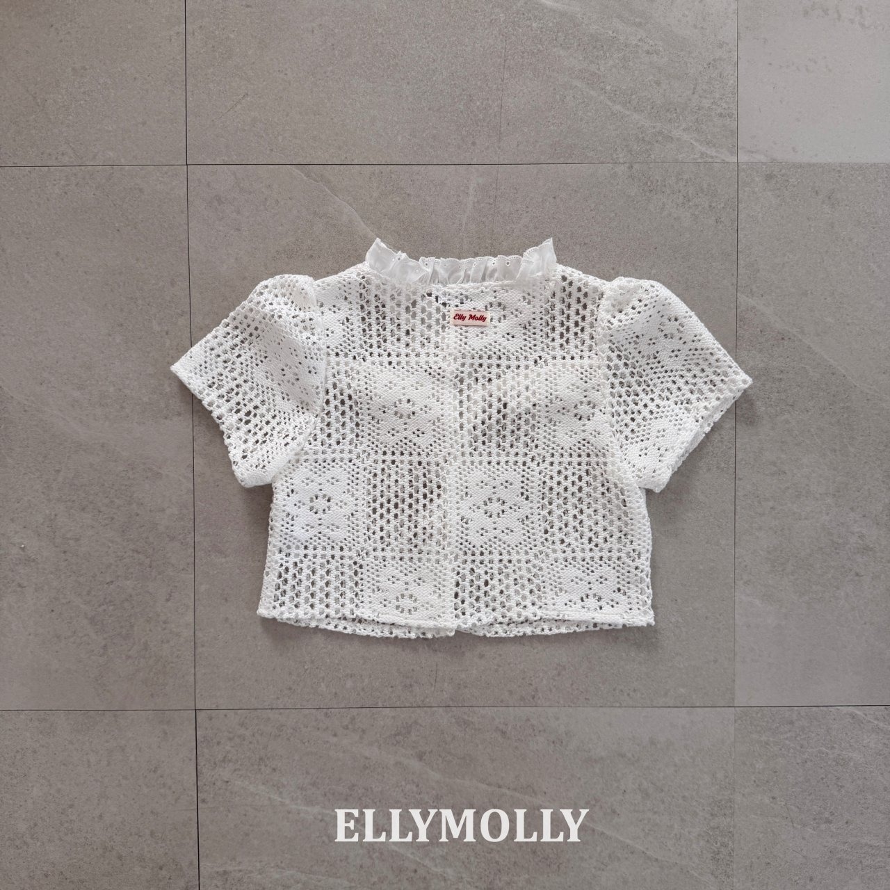 [ELLYMOLLY] Rosy Crochet Blouse +fee2 / [엘리몰리] 로지크로쉐블라우스