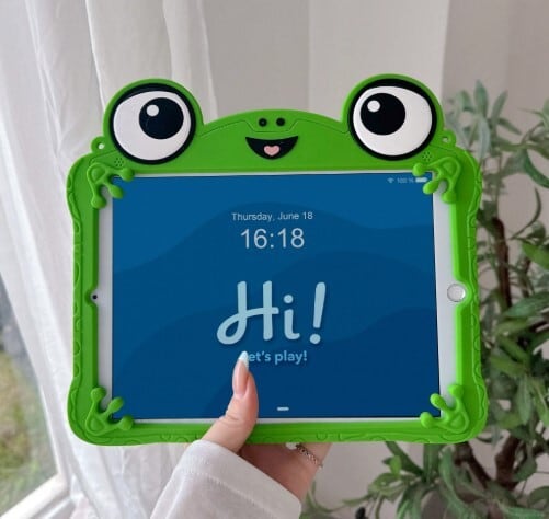 Lolla かわいいカエル型保護ケース フルカバー シリコンタブレット
