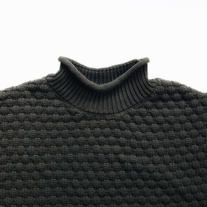 Popcorn high neck knit (black)