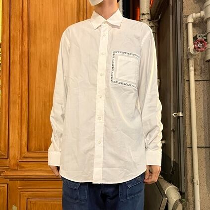 Burberry バーバリー オーバーサイズ レースディティールシャツ ホワイト 38 表参道t10 ブランド古着brooch