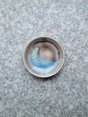 KILNOUT　豆皿／mamezara　sumire-grey-#06（blue-clear）【KIL-MZ-sumire-#06-bc】