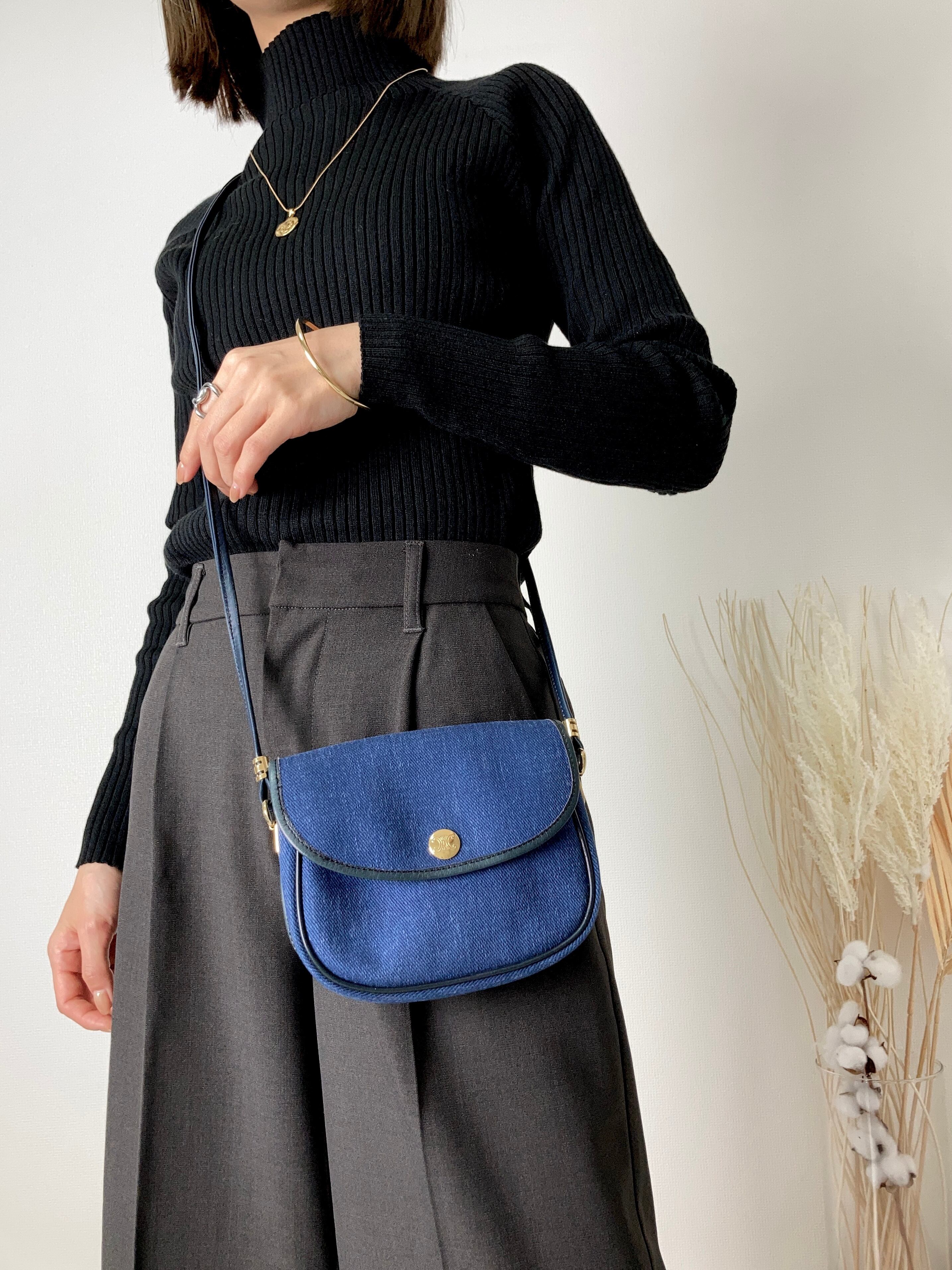 CELINE ショルダーバッグ デニム インディゴ ブラゾン 【公式通販】