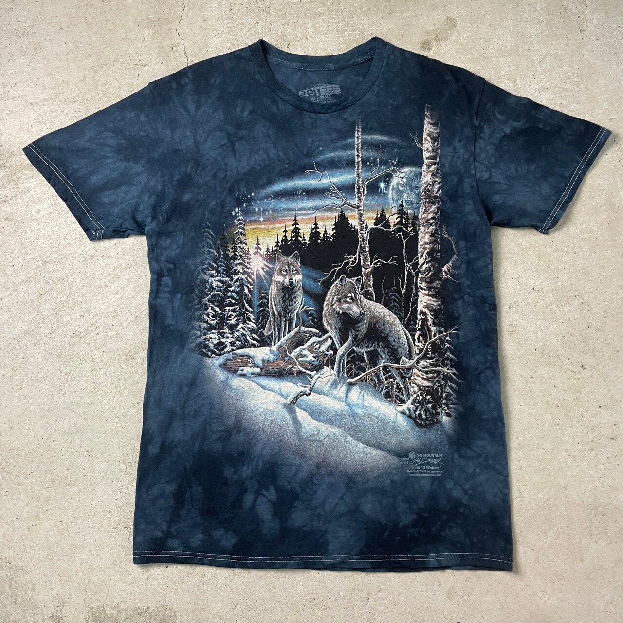 3D TEES THE MOUNTAIN タイダイ オオカミ アニマル プリントTシャツ 