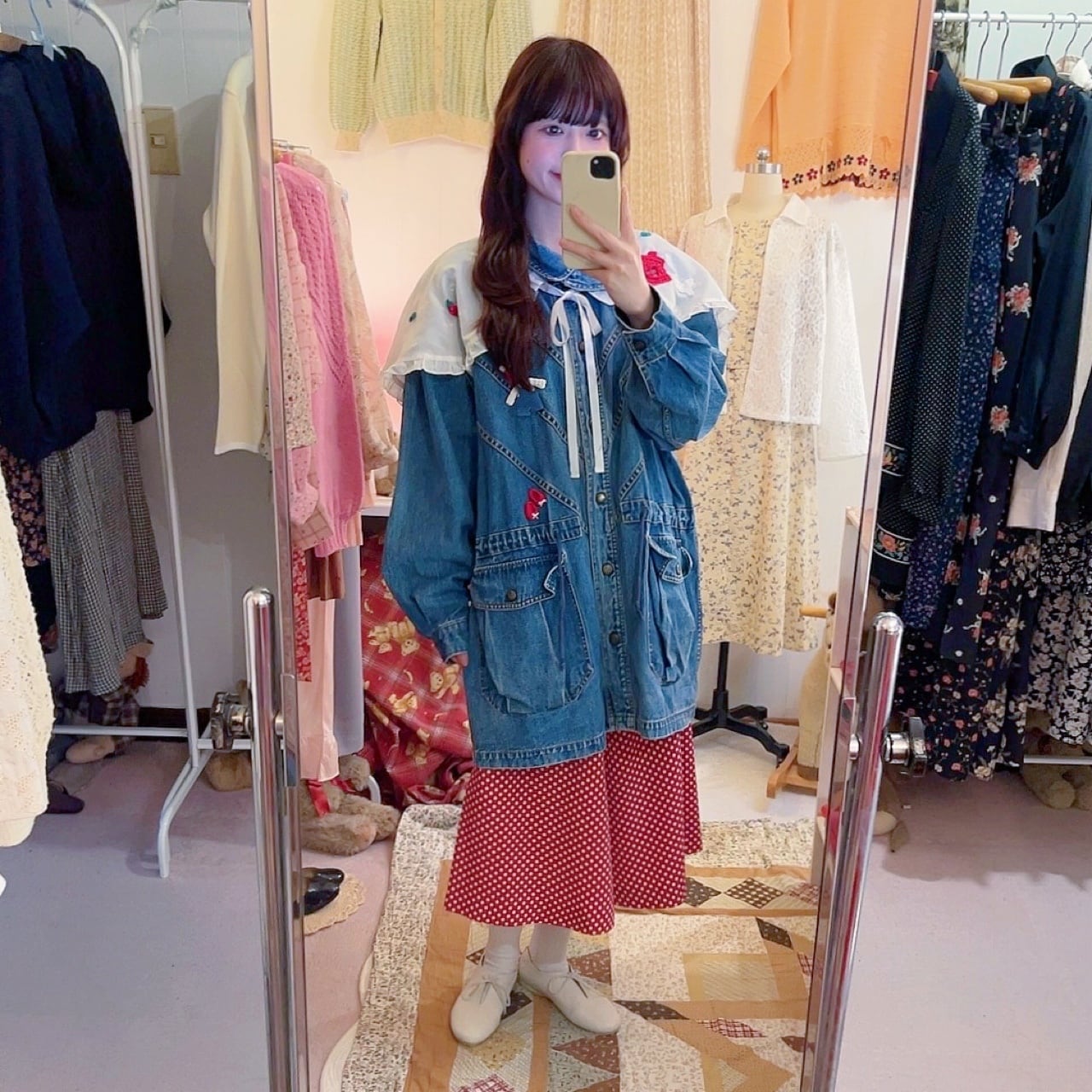 remake ✂︎ walking dwarf frill collar denim jacket
