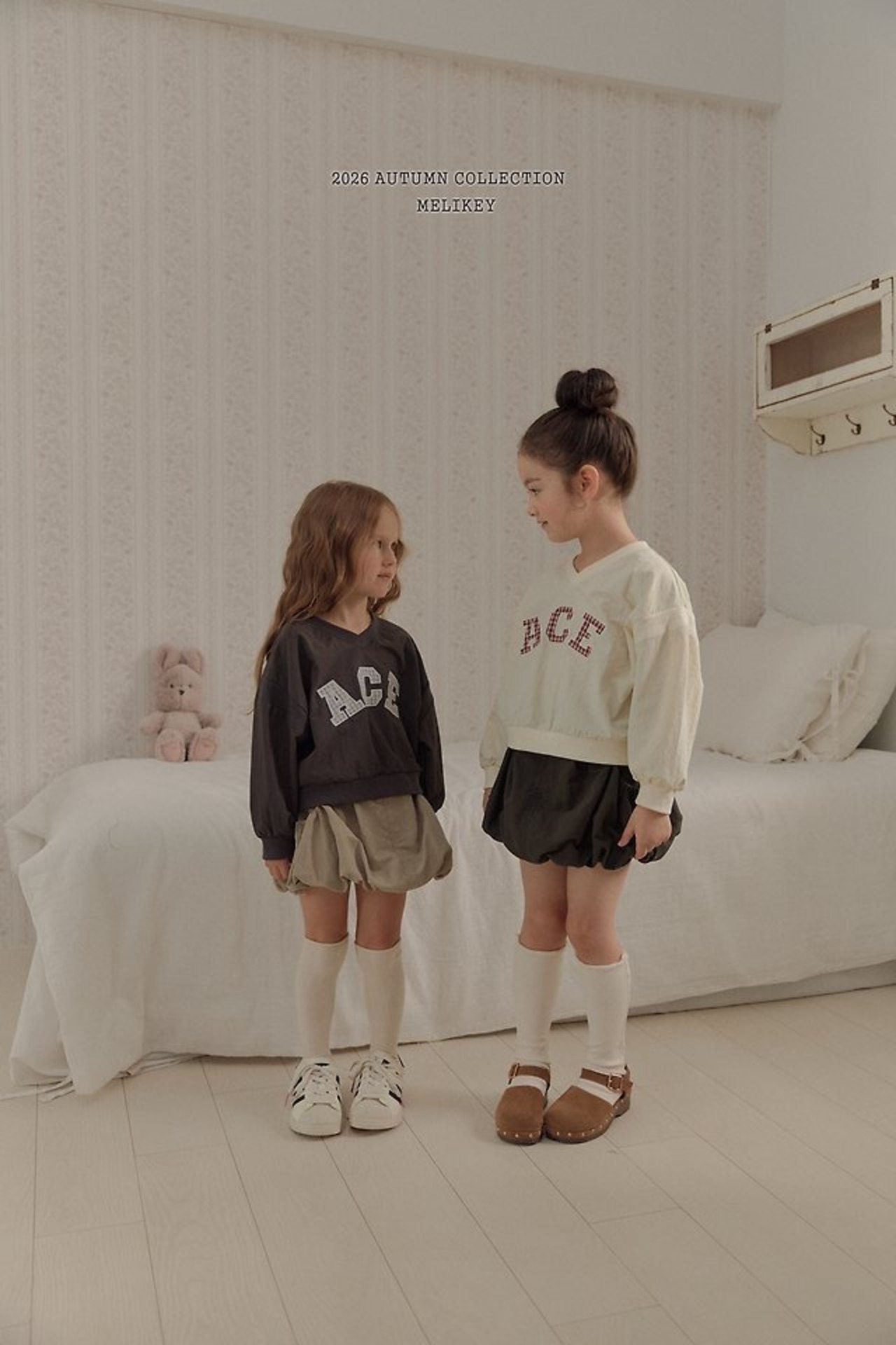 韓国子供服 / 26Autumn / 〖取寄〗Melikey / シャーリングパンプキンースカート / 女子服 *XS~JM*