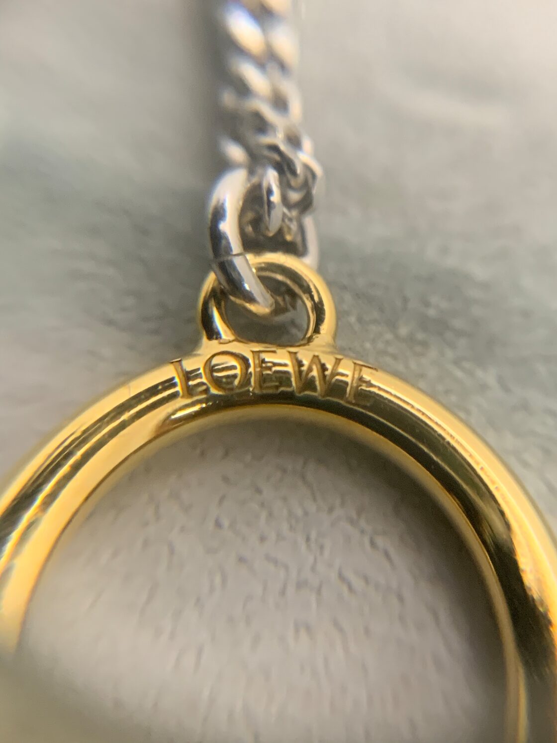 LOEWE ネックレス スクエア ペンダント 超美品 LOEWE 925 コンビ Tバー 