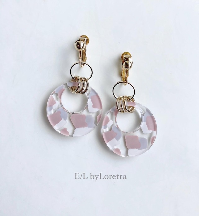 Art mix color w ring pierce/earring(Pink Mix) [cc]