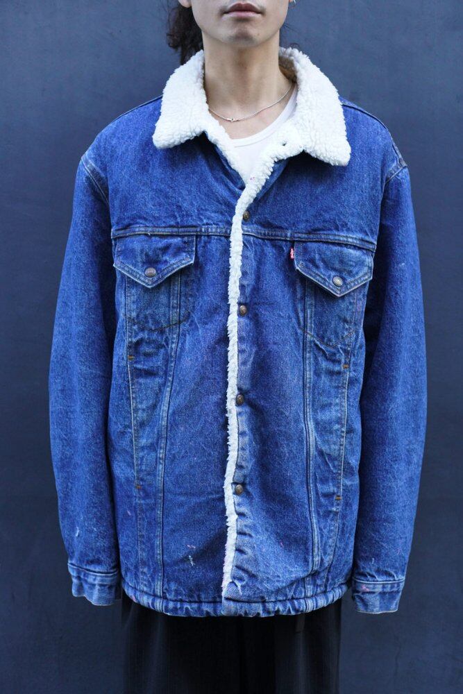 Levis [Levis 71605-0216] Vintage Boa Liner Denim Lunch Coat [1980s] Vintage  Boa Denim Jacket