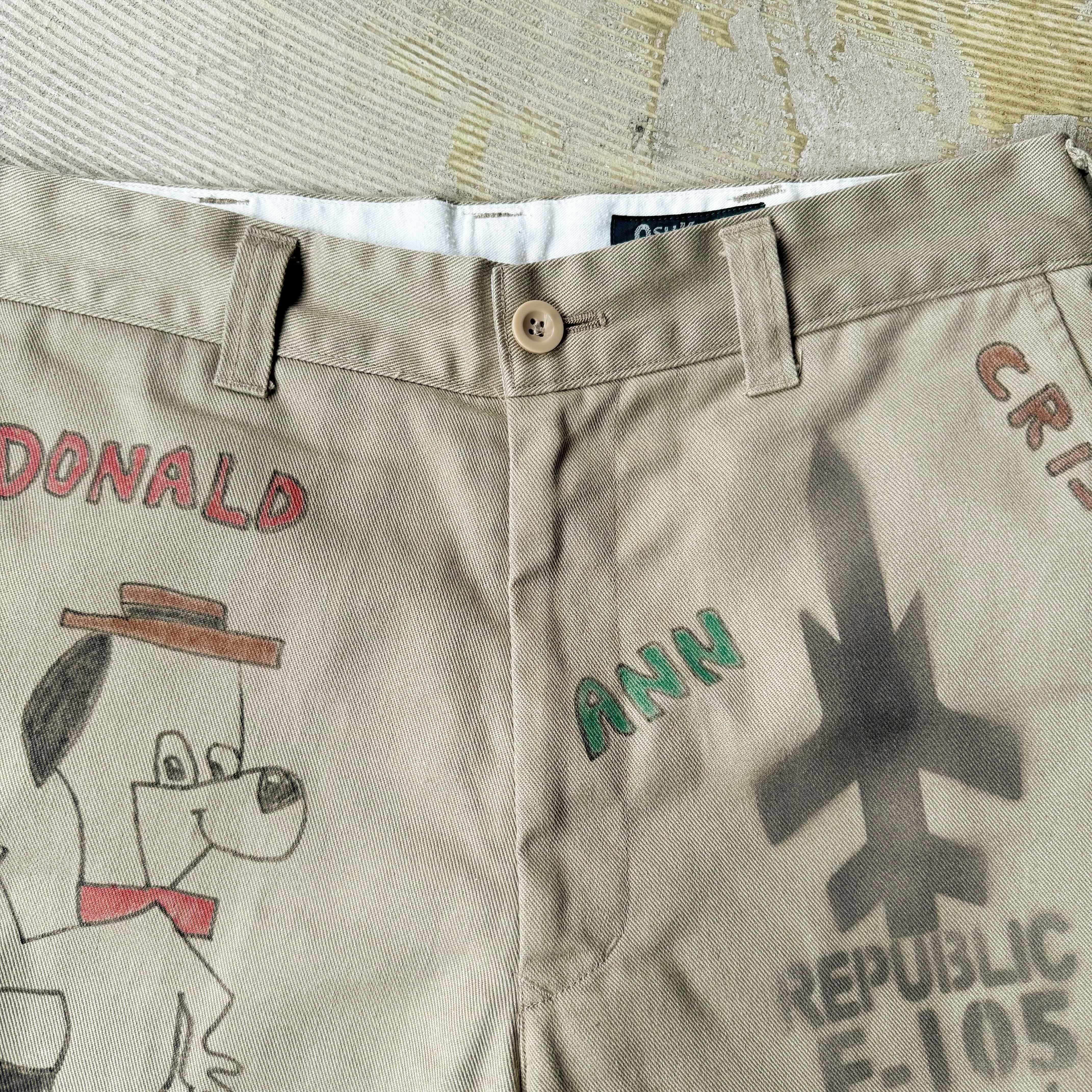 OSHKOSH】HAND PAINTED ART STENCIL MEMORIAL SHORT PANTS