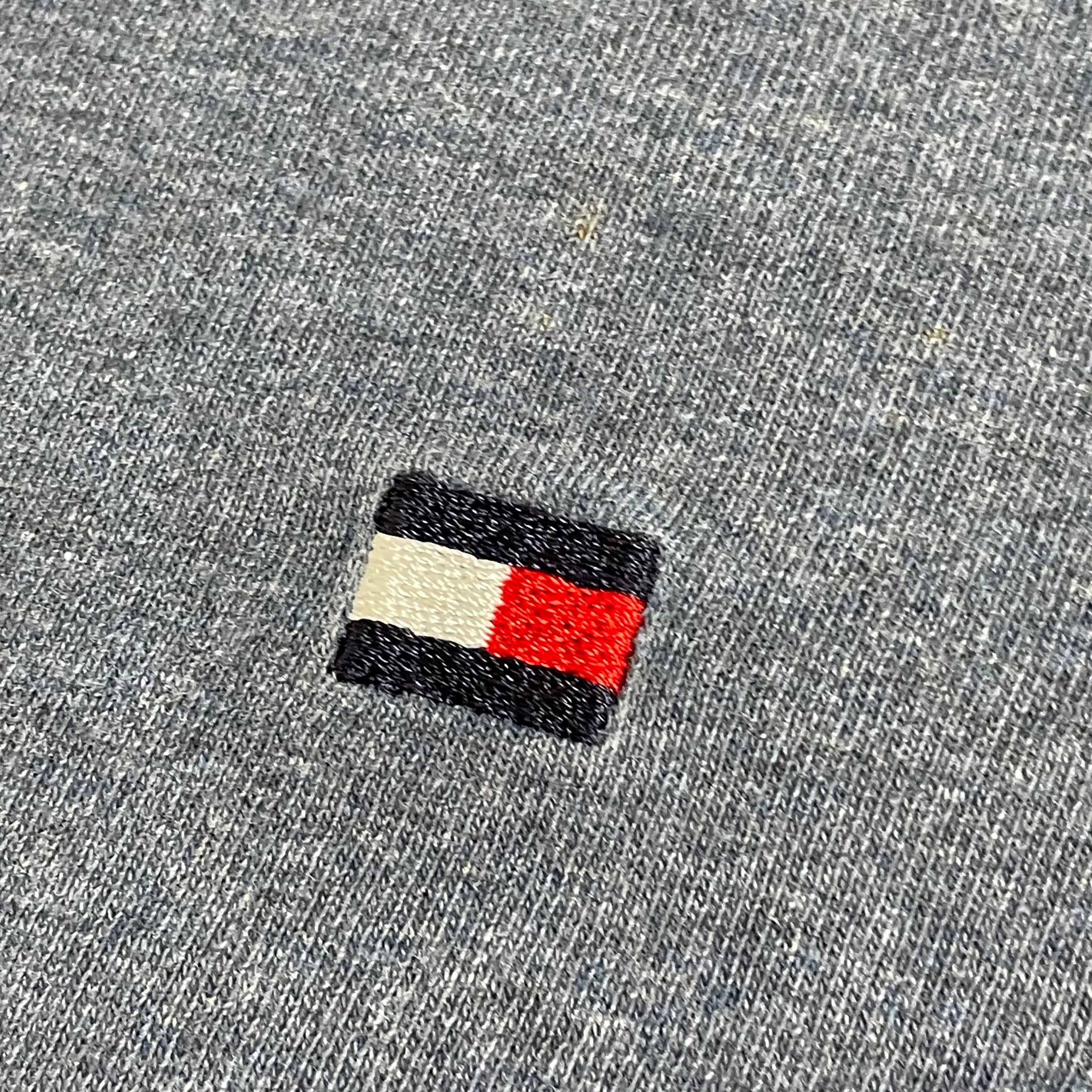 Tommy Hilfiger】90s USA素材 旧タグ フラッグタグ ワンポイント 刺繍