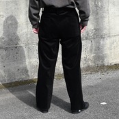 INTERIM / 9W LINEN COTTON CORDUROY BELTED MIL BAGGY TROUSER